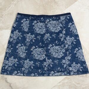 Gap Blue Floral Skirt Size 12 A-Line Mini Skirt Casual Cottagecore